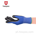 Hespax Blue Nylon Nylessless Mechanic Nitrile Anti-Oil luvas